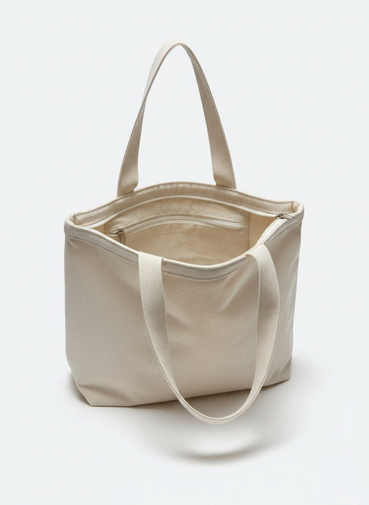 Floral Abstract Hand-Painted Cotton Tote Bag 1